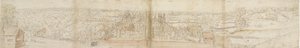 Palacio de Oatlands desde el sur, 1559. Verso: Palacio de Richmond y techos de Oatlands, 1559 de Anthonis van den Wyngaerde