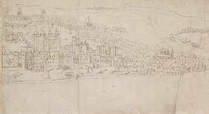Panorama de Londres visto desde Southwark: La Torre de Anthonis van den Wyngaerde