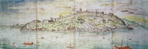 Vista panorámica de Tarragona, España de Anthonis van den Wyngaerde