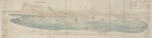 Vista panorámica sobre la bahía de Gibraltar, c1567 de Anthonis van den Wyngaerde