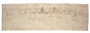 Anverso: Croquis de la laguna de Valencia, la Albufera y la costa y campiña adyacentesVerso: Croquis de varios edificios de Valencia