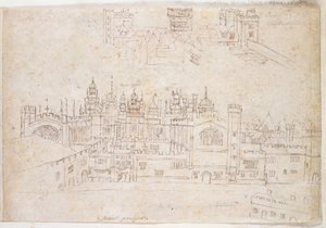 Estudios del Palacio de Oatlands y Hampton Court, c.1544 de Anthonis van den Wyngaerde