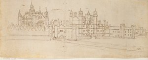 La capilla y la puerta del Palacio de Hampton Court, c. 1550-1560