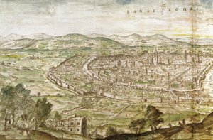 Vista de Barcelona, 1563 de Anthonis van den Wyngaerde