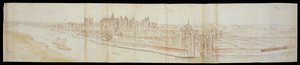Vista del Palacio de Hampton Court desde el sur, con el río en primer plano, 1558