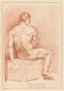 Desnudo masculino sentado, visto de espaldas (3er premio 1769) de Anthony Andriessen