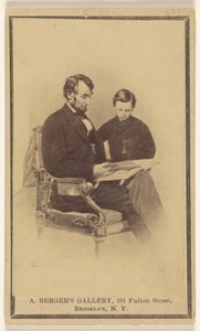 El Presidente Lincoln leyendo la Biblia a su hijo Tad de Anthony Berger