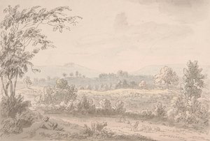 Paisaje con pastor y ovejas de Anthony Devis