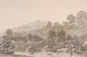 Paisaje con arroyo en primer plano de Anthony Devis