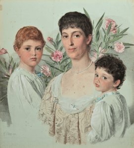 Retrato de una madre y sus dos hijos de Anthony Frederick Augustus Sandys