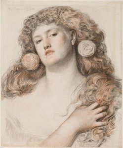 Rosa roja y blanca de Anthony Frederick Augustus Sandys