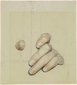 San Jorge por Merrie England - Estudio de la mano izquierda agarrando una barra, 1880 de Anthony Frederick Augustus Sandys