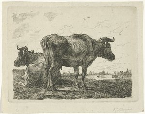 dos vacas de Anthony Jacobus Offermans
