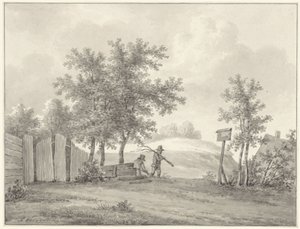 Paisaje de dunas con dos espigadoras