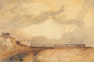 Marine Pier, Brighton - Puesta de sol de Anthony Vandyke Copley Fielding