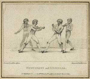 Humphreys y Mendoza (grabado por William Birch, publicado en 1792) de Anthony van (after) Assen