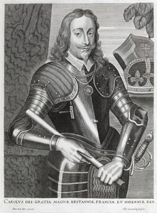 Carolus dei Gratia Magnae Britanniae, Franciae et Hiberniae (grabado en línea) de Anthony van (after) Dyck