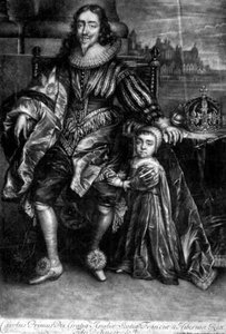Carlos I (1600-49) con un Hijo