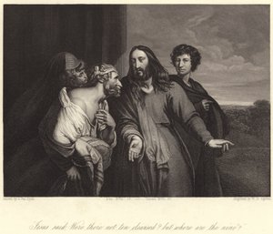 "Jesús dijo, ¿no fueron diez los limpiados? ¿pero dónde están los nueve?" de Anthony van (after) Dyck