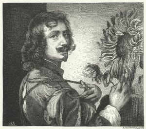 Autorretrato del artista barroco flamenco Anthony Van Dyck de Anthony van (after) Dyck
