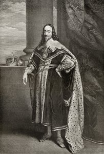 Carlos I, grabado por Sir Robert Stange, de 