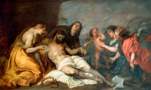 ""Lamentation sur la mort du christ"" (La Lamentación sobre Cristo) Pintura de Anthony (Anton o Antoon) Van Dyck (1599-1641) Óleo sobre lienzo ca 1637-1640 Dim 156,5x257 cm Museo de Bellas Artes de Bilbao de Anthony van Dyck