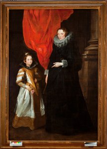 Retrato de Geronima Brignole-Sale, esposa de Gian Francesco I Brignole Sale, con su hija Maria Amelia. Pintura de Sir Anthonis van Dyck de Anthony van Dyck