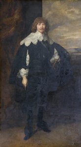 Retrato de William Cavendish, alterado con banda azul de Anthony van Dyck