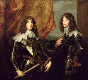 Príncipe Carlos Luis (1617-80) Elector Palatino y su Hermano, Príncipe Ruperto (1619-82) del Palatinado, 1637 de Anthony van Dyck