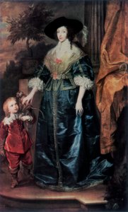 Reina Henrietta Maria y su enano Sir Jeffrey Hudson, c1633, 1927