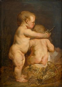 Dos niños desnudos con uvas, c.1630-40 de Anthony van Dyck
