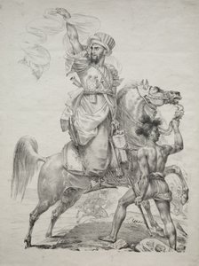 Un jefe mameluco a caballo pidiendo ayuda de Antoine-Jean Gros