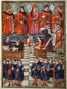 El prevot y los concejales de la ciudad de París, percepción del impuesto de Antoine (attr. to) Verard