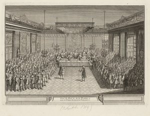 Banquete de Gala en el Salón de la Esquina del Palacio de Dresde el 3 de septiembre de 1719 de Antoine Aveline