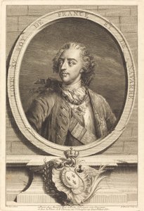 Luis XV, Rey de Francia de Antoine Benoist after Jakob Christoffel Le Blon after Nicholas Blakey