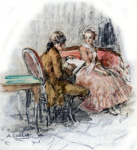 Werther dibujando a Charlotte de Antoine Calbet