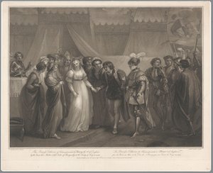 Catherine van Valois en koning Hendrik V van Engeland, 1420 La princesa Catalina de Francia presentó a Enrique V de Inglaterra (...) en 1419 / La Princesse Catherine de France (...) (título sobre objeto)
