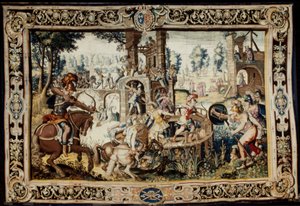 Ejercicio en el asalto y defensa de un bastión, diseñado 1562-1565 (tejido 1611-1627) de Antoine Caron