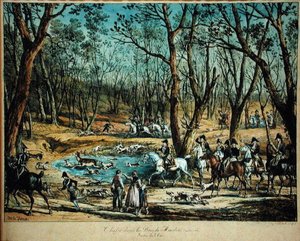 Caza en los bosques de Meudon, 29 de marzo de 1819 de Antoine Charles Horace Vernet