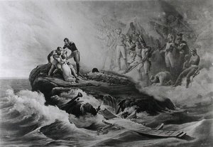 La despedida de la familia Bertrand, Santa Elena, c.1821-36 de Antoine Charles Horace Vernet