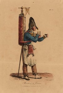 El Vendedor de Tisana, número 13 de la serie Los Gritos de París, grabado por François Seraphin Delpech