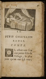 "El cuento de Caperucita Roja", página de "Historias o Cuentos del Pasado. Con Moralidades" de Charles Perrault, París: Claude Barbin, 1697 de Antoine Clouzier