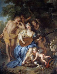 (detalle) Retrato de la Duquesa de Villars, nacida Angelique de Varangeville de Antoine Coypel