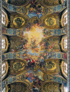 Frescos de la bóveda de la capilla real decorada por Antoine Coypel, de La Fosse y Jouvenet de Antoine Coypel