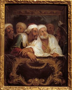 Embajador marroquí Mohamed Temin asistiendo a un espectáculo en un palco de la comedia italiana en París en febrero de 1682