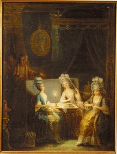 Zemir y Azor, ópera de André E ... (pintura sobre lienzo) de Antoine Francois Saint Aubert