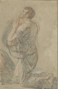 Hombre arrodillado, visto de lado de Antoine François Callet