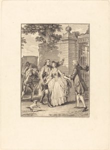 La confianza de las bellas almas de Antoine Jean Duclos after Jean Michel Moreau