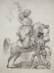 Un jefe mameluco a caballo pidiendo ayuda, 1817 de Antoine Jean Gros