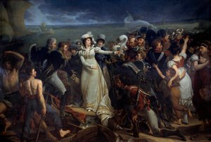 Embarque de María Teresa de Francia, Duquesa de Angulema llamada Madame Royale (1778-1851) en Pauillac el 2/04/1815 hacia Inglaterra. Pintura de Antoine Jean Gros (1771-1835). 1818. Burdeos, museo de Bellas Artes de Antoine Jean Gros